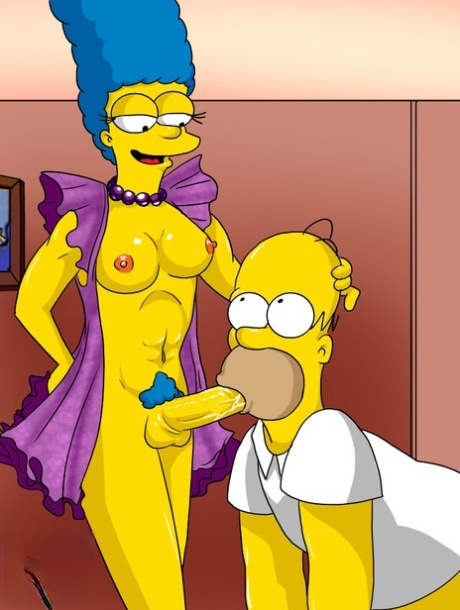 Fat Homer Simpson getting roughly fucked by a blue haired shemale