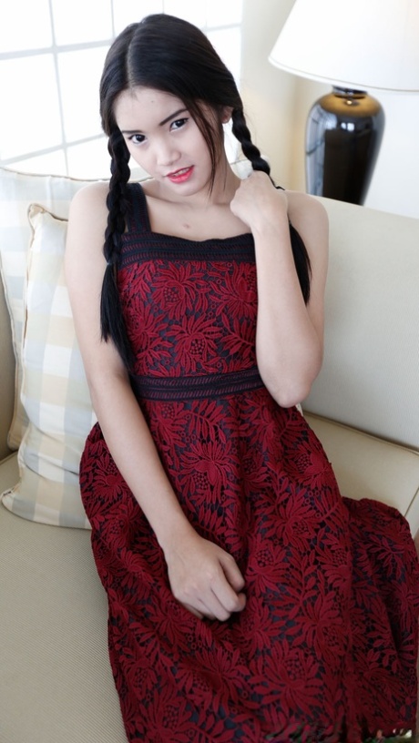 Beautiful petite Asian babes show off their wonderful teen tits